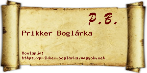 Prikker Boglárka névjegykártya
